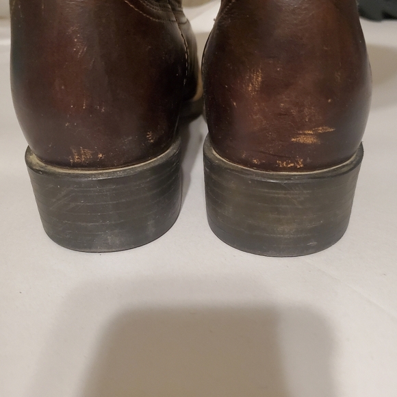 ARIAT ROUNDUP LEATHER WOMEN PULL ON COWBOY BOOT WIDE CALF. brown Gold Turquise. - Picture 5 of 16